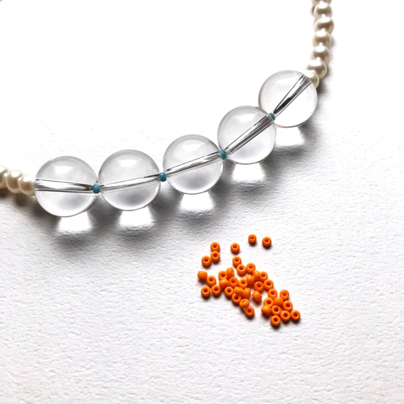 オーダー制作受付中！knot pearl & quartz necklace~polka dots~ 5枚目の画像