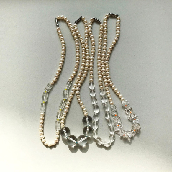 オーダー制作受付中！knot pearl & quartz necklace~polka dots~ 7枚目の画像