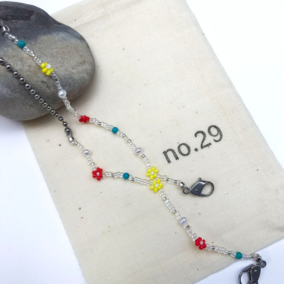 （ステンレスお試し価格）stainless＆beads maskchain（colorful） 4枚目の画像