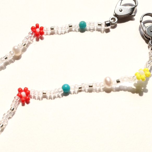 （ステンレスお試し価格）stainless＆beads maskchain（colorful） 5枚目の画像