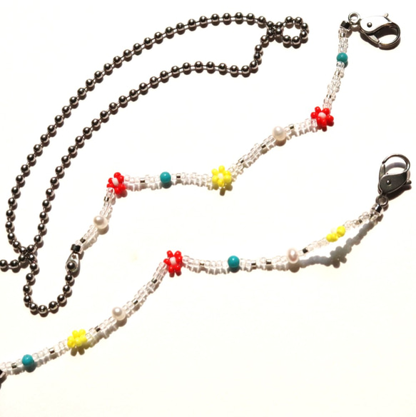 （ステンレスお試し価格）stainless＆beads maskchain（colorful） 2枚目の画像