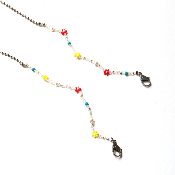（ステンレスお試し価格）stainless＆beads maskchain（colorful） 6枚目の画像