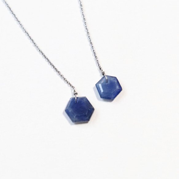 ブルーサファイアアメリカンピアス~plus blue sapphire long pierce~ 2枚目の画像