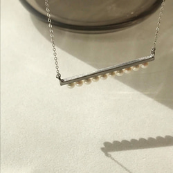 ステンレス×淡水パールロングネックレス~ridge stainless×pearl long necklace~ 2枚目の画像