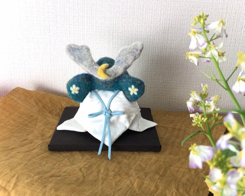 兜飾り 羊毛フェルト 五月人形 コンパクト Creema限定 羊毛フェルト