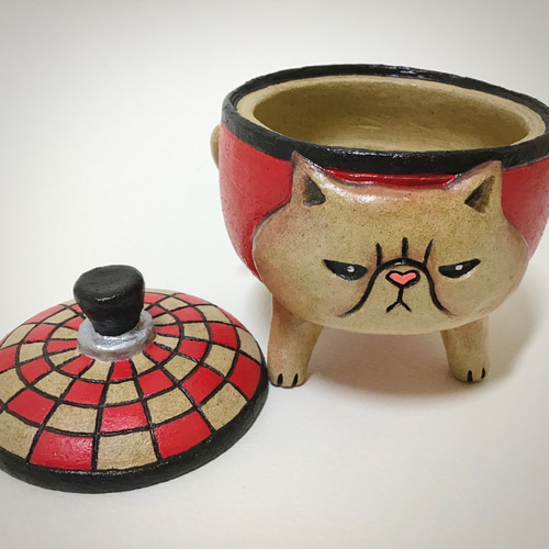 ふんばりネコの小物入れ エキゾチックショートヘア その他
