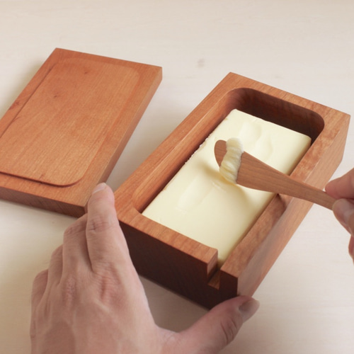 桜の木のバターケース＋桜のバターナイフ その他キッチン小物