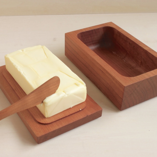桜の木のバターケース＋桜のバターナイフ その他キッチン小物