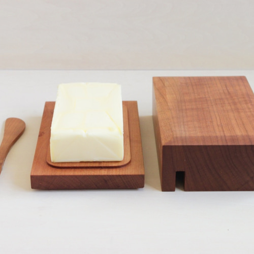 桜の木のバターケース＋桜のバターナイフ その他キッチン小物