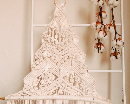 マクラメ クリスマスツリー タペストリー Big size タペストリー