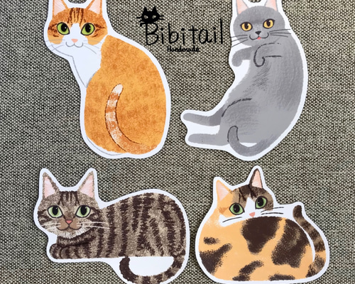 猫 マグネットDeco/2 2枚組 マグネット bibitail 通販 6371450