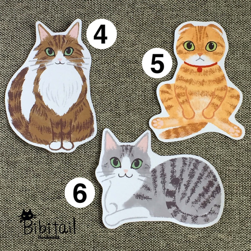 猫 マグネットDeco/2 2枚組 マグネット bibitail 通販 6371450｜Creema