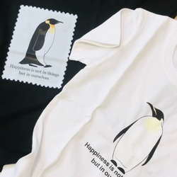 子供ペンギン切手Tシャツ(120cm)黒T【動画あり】 10枚目の画像