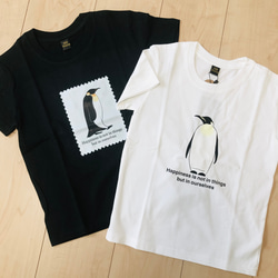 子供ペンギン切手Tシャツ(120cm)黒T【動画あり】 9枚目の画像