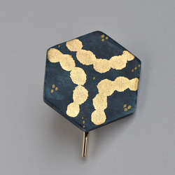 陶製ポニーフック 六角形・金彩 3枚目の画像