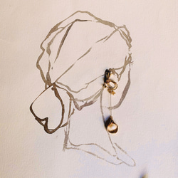 vividesign 馬蹄蓮 水晶 珍珠 耳環 第2張的照片