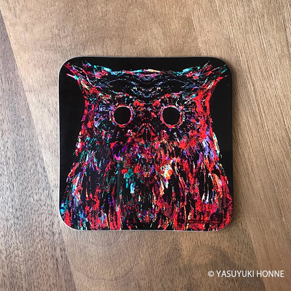 木製コースター(ふくろう) 1枚目の画像