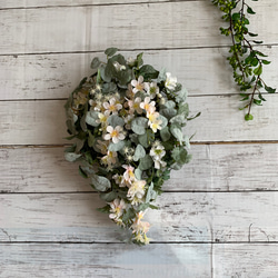 ホワイトゴールドクリスマスリース 玄関 壁飾り インテリア