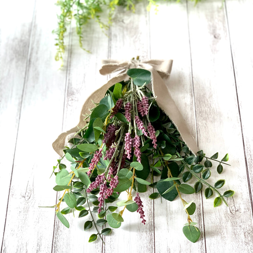 ラベンダーとユーカリのナチュラルスワッグ 玄関 インテリア スワッグ