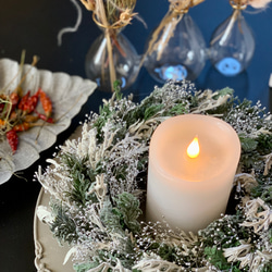 早割「Creema限定クリスマス2021」ホワイトシルバーリース　玄関　インテリア　プレゼント 7枚目の画像