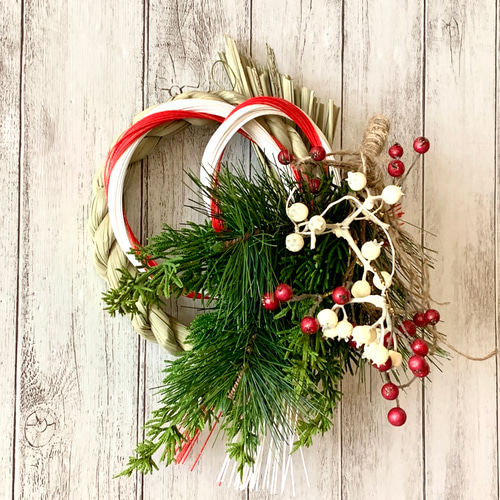 2022しめ縄飾り 紅白サンキライお正月飾り お正月 しめ縄 開運 玄関