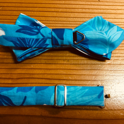 Men's BowTie メンズ 蝶ネクタイ  アロハ　サマーブルー 4枚目の画像