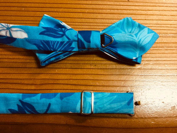 Men's BowTie メンズ 蝶ネクタイ  アロハ　サマーブルー 4枚目の画像