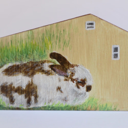手繪小房子｜家有兔兔｜黃色房子咖啡屋頂 第4張的照片