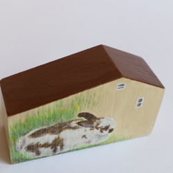 手繪小房子｜家有兔兔｜黃色房子咖啡屋頂 第6張的照片
