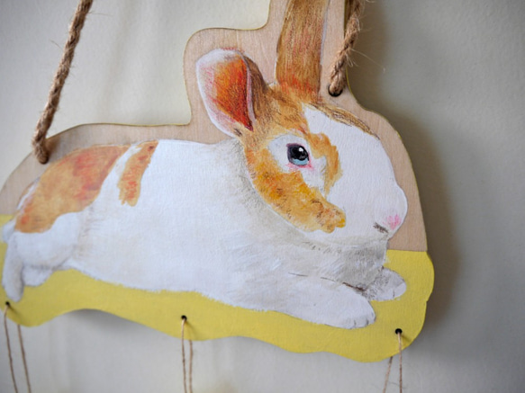 客製  手繪兔兔壁飾 掛飾 第3張的照片