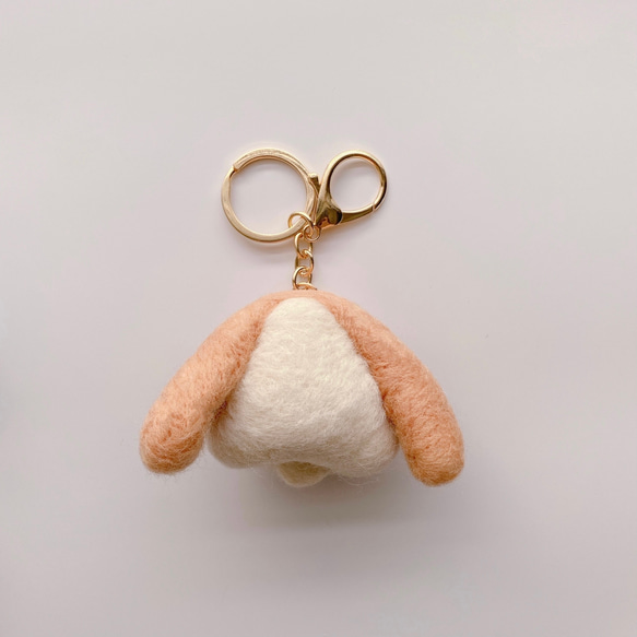 羊毛氈 愛吃兔與紅蘿蔔 鑰匙圈/耳環 第4張的照片