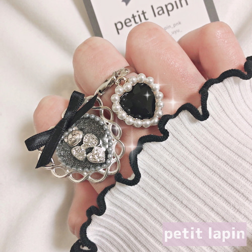 ⌇﻿くまさんのラブハートリング2点セット⌇﻿ セット 指輪 ハンドメイド 