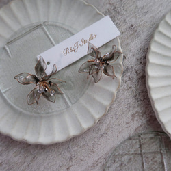 藍瀾系列耳環 -手作耳環 水晶花飾品 婚禮禮物 第2張的照片