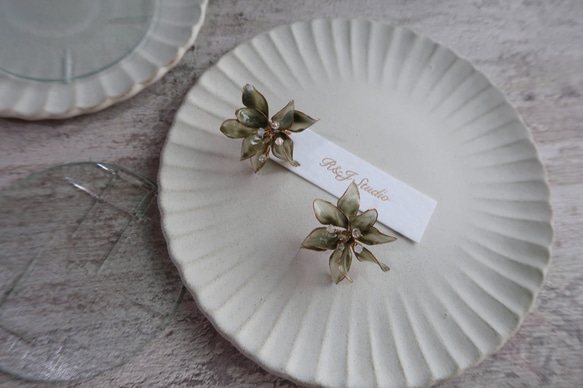 藍瀾系列耳環 -手作耳環 水晶花飾品 婚禮禮物 第3張的照片