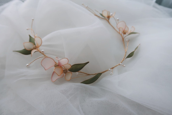 花環-樹脂花 新娘頭飾 水晶花花圈 第2張的照片