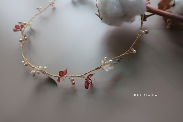 小可愛花圈-手作水晶花樹脂飾品 新娘頭飾/伴娘配飾 第3張的照片