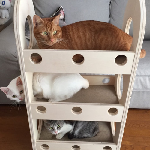 爪とぎ猫ベッド 3段 クッション・ベッド フクネコ倶楽部 通販 9410363 