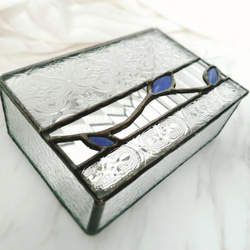 象嵌ガラス | 青と白のジュエリー ボックス ジュエリー ボックス 4枚目の画像