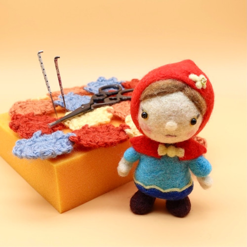 羊毛フェルト 童話シリーズ 赤ずきんちゃん 羊毛フェルト Howakero（ほ