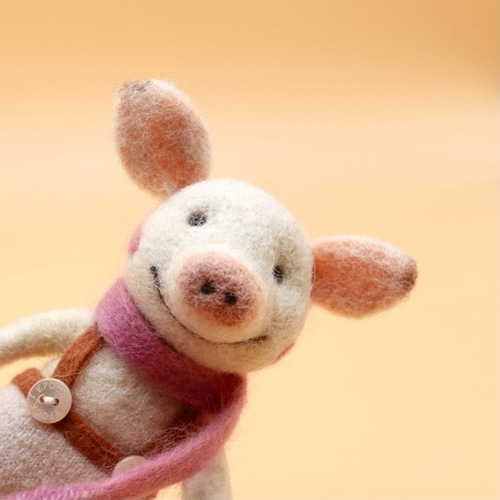 そらぽこ様　羊毛フェルト ぽことこ様専用 羊毛フェルトのミニブタ2体 No.304 217の通販 by 羊毛