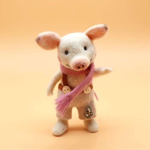 羊毛フェルト ぶたさん（大） 羊毛フェルト Howakero（ほわケロ） 通販