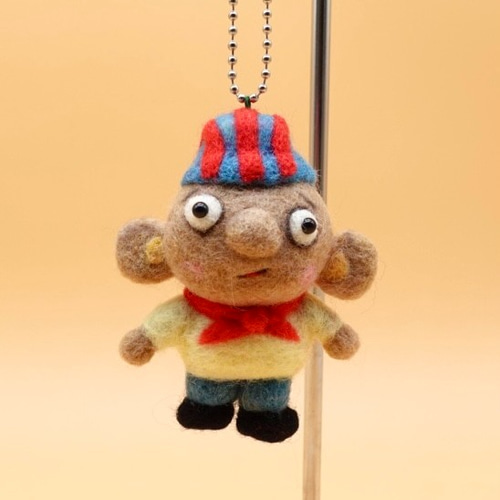 羊毛フェルト ミニストラップシリーズ ガンジーちゃん 羊毛フェルト