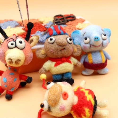 羊毛フェルト ミニストラップシリーズ ガンジーちゃん 羊毛フェルト