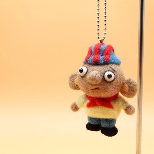 羊毛フェルト ミニストラップシリーズ ガンジーちゃん 羊毛フェルト