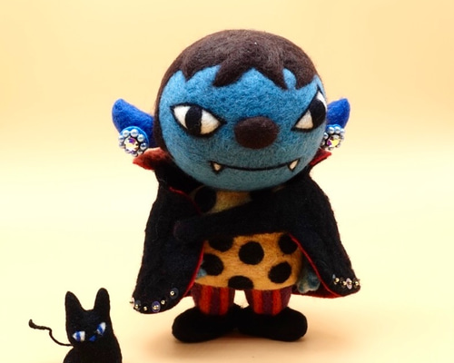 Howakero ほわケロ 羊毛人形（Ｌ）　伯爵　ドラキュラ君 Howakero ほわケロ 羊毛人形（L） 伯爵 ドラキュラ君 - 羊毛フェルト