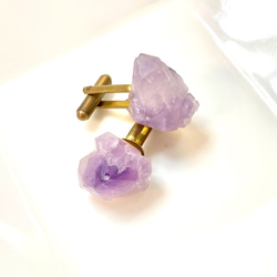 カフスボタン・アメシスト Cufflinks• Amethyst 3枚目の画像