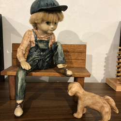 お値下げ‼️創作粘土人形・椅子に座る少女 0_2cc49df043d5015ab84ac57026c9