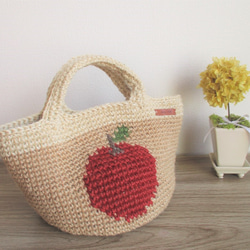【ちま様】ハンドバッグ　アランニット　レザー　ハンドメイド 国産アップルレザー製「Apple 2Way Half-moon Bag」| LOVST