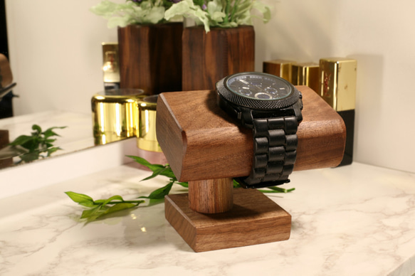 天然無垢材 ウォールナット 腕時計スタンド　ウォッチスタンド  シングル用 7枚目の画像