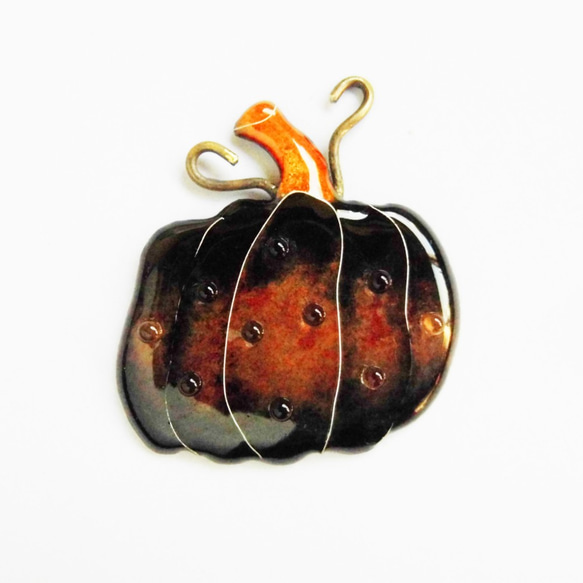 七宝焼き Midnight pumpkin（ブローチ/帯留め） ブローチ さとうゆうき 通販｜Creema(クリーマ)